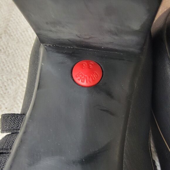 Camper Leather Mary Jane Pumps Heels Black Elastic Strap Size EU 38 US 7.5 - Picture 13 of 14